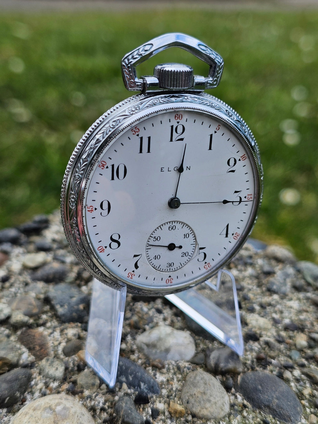 1911 Vintage Elgin Jewel Pocket Watch / Grade 313 / Size 16S SERVICED Keeps Time