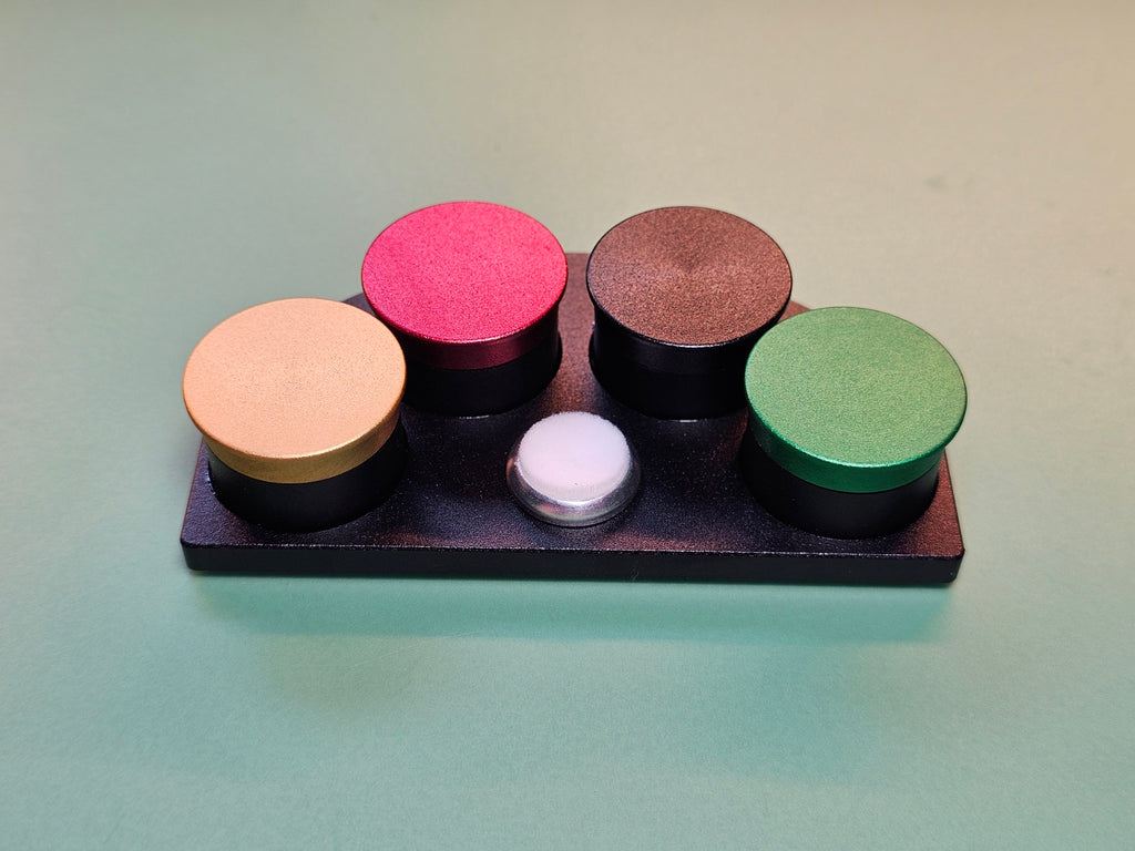 4 Pot Oil Stand, Die Cast, Ceramic Reservoirs