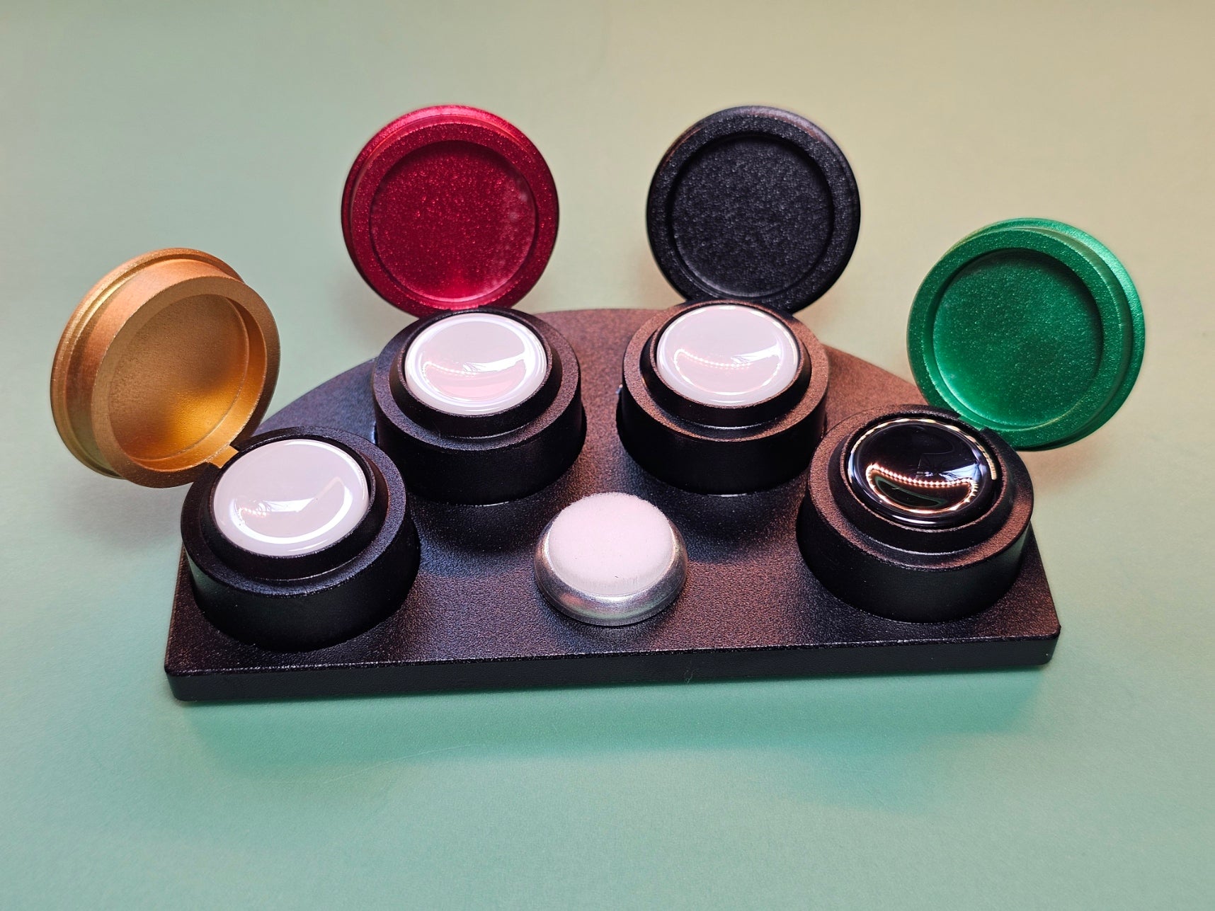 4 Pot Oil Stand, Die Cast, Ceramic Reservoirs