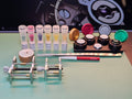 Kit for Watchmaking:  6 Moebius repackaged watch oils 0.2ml (9010, HP1300, 9501, 9415, 8200, 8217) + genuine Bergeon fine oiler (red), oil stand with 4 ceramic cups, pithwood button, high quality tweezers, 2 watch movement holders